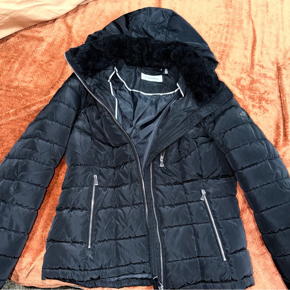Calvin Klein Black Hooded Puffer Jacket